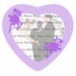 Photo Sculpture Cadre photo de Mariage de fleurs violettes<br><div class="desc">Testez les précieux moments de votre journée spéciale avec ce joli cadre photo. Ajoutez votre propre photo mariage dans le champ fourni.</div>