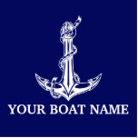 Photo Sculpture Nom du bateau de la corde d'Ancre nautique vintage<br><div class="desc">Vintage nautique Ancre corde Nom du bateau Conception pour les amateurs de bateau.</div>