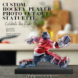 Photo Sculpture Personnalisé Joueur de hockey Acrylique photo Stat<br><div class="desc">Afficher l'action | Transformez vos souvenirs de hockey en souvenir captivant grâce à notre statuette en acrylique personnalisée. Parfait pour les joueurs, les parents et les fans, ce produit unique met en valeur l'énergie dynamique de votre joueur préféré. Il suffit de retirer l'arrière - plan de la photo choisie en...</div>