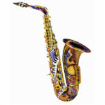 Photo Sculpture Saxophone d'acrylique de la sculpture 3D en<br><div class="desc">Sculptures imprimées par acrylique coloré sur la base de Juleez, conçu par l'artiste Julie Borden. Stupéfiant, l'illustration polychrome est imprimée sur l'acrylique, créant cet objet de collection de regard dynamique. Disponible dans une série de tailles avec des bases pour l'affichage. Ces sculptures uniques transforment n'importe quel espace en galerie magnifique...</div>