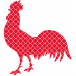 Photo Sculpture Silhouette de coq modelée par rouge<br><div class="desc">Un rouge,  quatrefoil a modelé la silhouette d'un coq.</div>
