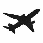 Photo Sculpture Silhouette de jet<br><div class="desc">Silhouette d'un avion décollant au-dessus.</div>