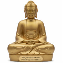 Statuette 2D Bouddha en or Statue plate