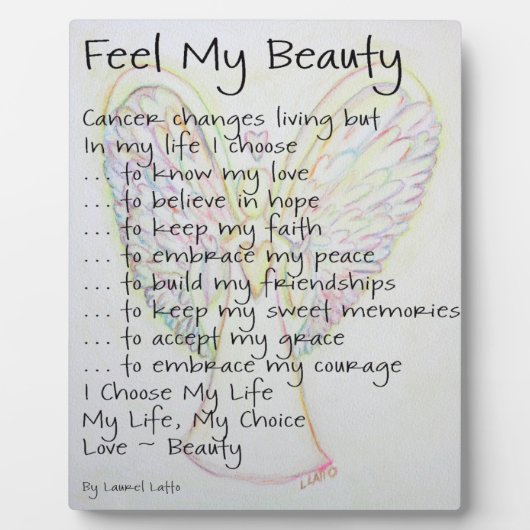 Photo Sentez ma beauté Cancer Poème Ange Peinture Plaque (Devant)