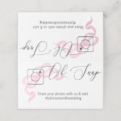 Photo Share Folded table card Pink bow (Buitenkant ongevouwen)