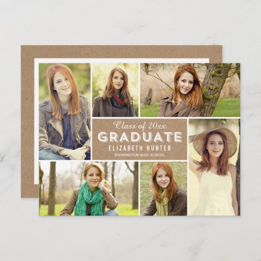 Photo Showcase Graduation Faire-part (Devant / Derrière)