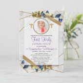 Photo si élégante Première communion Invitation (Debout devant)