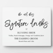 Photo Signal de boissons signées Plaque de table avec de (Devant)