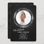 Photo Silver Frame Invitation à la fête d'annivers (Devant / Derrière)