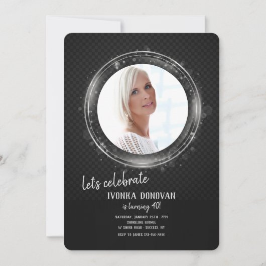 Photo Silver Frame Invitation à la fête d'annivers (Devant)