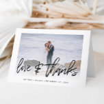 Photo simple à la main Amour & Merci blanc<br><div class="desc">Merci à vos invités avec ce carte de remerciements photo moderne avec "love & Merci" écrit à la main.</div>