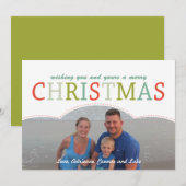 Photo simple Carte de Noël de famille couleurs mod (Devant / Derrière)