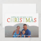 Photo simple Carte de Noël de famille couleurs mod (Devant / Derrière)