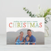 Photo simple Carte de Noël de famille couleurs mod (Debout devant)