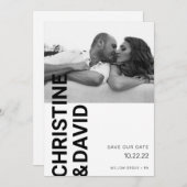 Photo simple en noir et blanc Enregistrer la carte (Devant / Derrière)