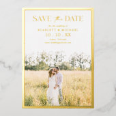 Photo Simple Enregistrer La Date Foil Invitation (Recto)