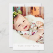 Photo simple et moderne Baptême Party Invitation (Devant)