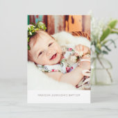 Photo simple et moderne Baptême Party Invitation (Debout devant)