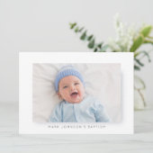 Photo simple et moderne Baptême Party Invitation (Debout devant)