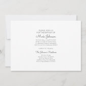 Photo simple et moderne Baptême Party Invitation (Dos)