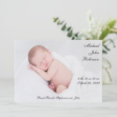 Photo simple Faire-part de naissance bébé (Debout devant)