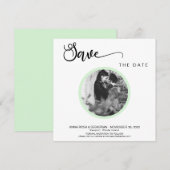 *~* PHOTO Simple Mint Boho Wedding Save the Date (Voorkant / Achterkant)