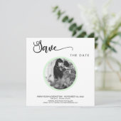 *~* PHOTO Simple Mint Boho Wedding Save the Date (Staand voorkant)