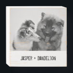 Photo simple, moderne personnalisée pour animaux d<br><div class="desc">Ajoutez votre propre photo et texte pour créer un cadeau photo unique. Cette plaque en bois est prête à être customisée avec votre photo et vos propres noms ou message en lettres de style machine à écrire noir en détresse. Le style simple, moderne, noir et blanc est très réussi avec...</div>