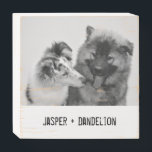 Photo simple, moderne personnalisée pour animaux d<br><div class="desc">Ajoutez votre propre photo et texte pour créer un cadeau photo unique. Cette plaque en bois est prête à être customisée avec votre photo et vos propres noms ou message en lettres de style machine à écrire noir en détresse. Le style simple, moderne, noir et blanc est très réussi avec...</div>