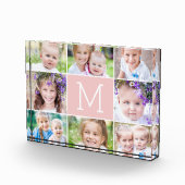 Photo Simple Monogramme ÉDITABLE COULEUR Acrylique Bloc  (Droite)