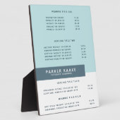 Photo Simple | Plaque d'affichage des prix et des servic (Côté)