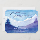 Photo Snowy Mountains Joyeux Noël Carte de vacance (Devant)