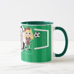 Photo soccer fille photo tasse personnalisable
