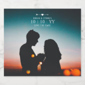 Photo sombre | Enregistrer La Date | Étiquette de  (Étiquettes simples)