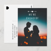 Photo sombre | FAIRE-PART FIANÇAILLES | Carte post (Devant / Derrière)