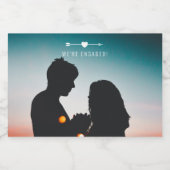 Photo sombre | FIANÇAILLES | Mini Étiquette de vin (Étiquettes simples)