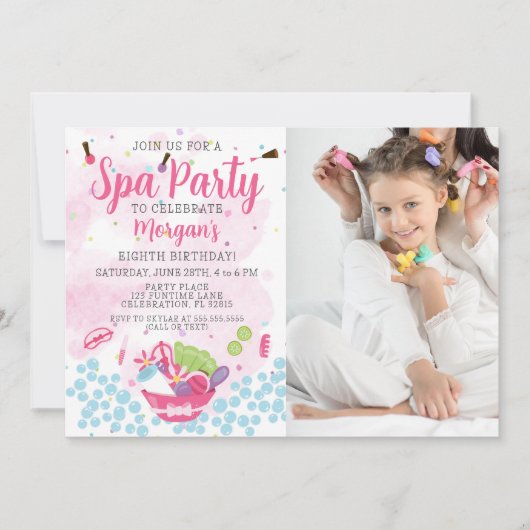 Photo Spa Anniversaire Fête Invitation (Devant)
