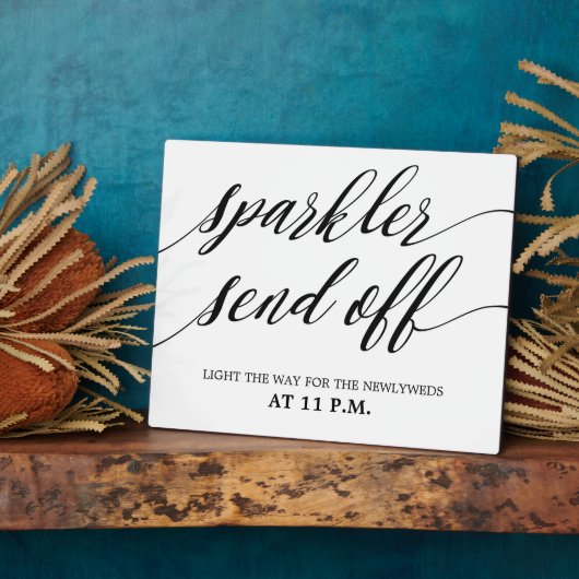 Photo Sparkler send off sign Tabletop Plaque with Easel (Côté)