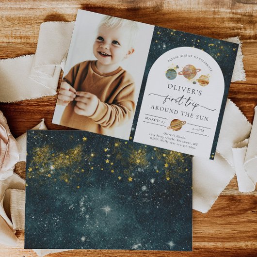 Photo spatiale Invitation d'anniversaire | Premier