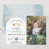 Photo spatiale Invitation d'anniversaire | Premier (Devant / Derrière)