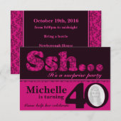 Photo ssh invitation de 40e anniversaire rose surp (Devant / Derrière)