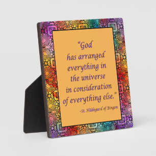 Photo St Hildegard de Bingen Cote Plaque avec Easel