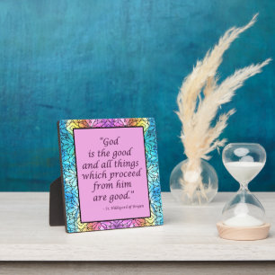 Photo St Hildegard de Bingen Cote Plaque avec Easel