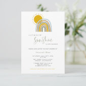Photo Sunshine Rainbow Baby shower Invitation (Debout devant)