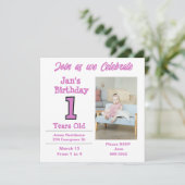 Photo sur Invitation à une fête de fille d'un an (Debout devant)