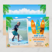 Photo Surfing invitation anniversaire Surfboard in (Devant / Derrière)