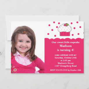 Photo Sweet Cupcake Invitation d'anniversaire