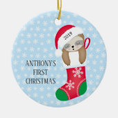 Photo Sweet Sloth Premier Ornement de Noël pour bé (Devant)