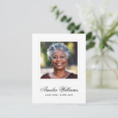 Photo sympathie deuil carte de remerciements blanc (Debout devant)