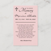 Photo Sympathy Funeral Cartes (Dos)